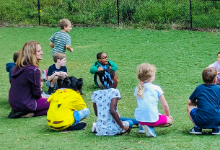 Picture of kids playing duck duck goose